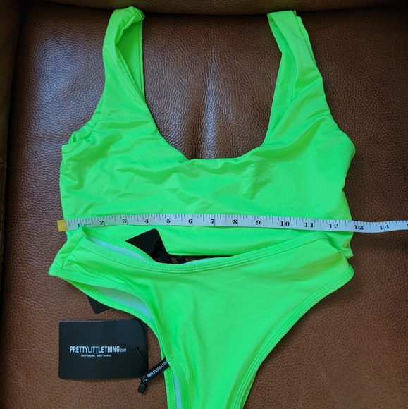 PrettyLittleThing Lime Mix & Match V Front Brazilian Bikini Bottom, Size 8 / 10 - Picture 7 of 9